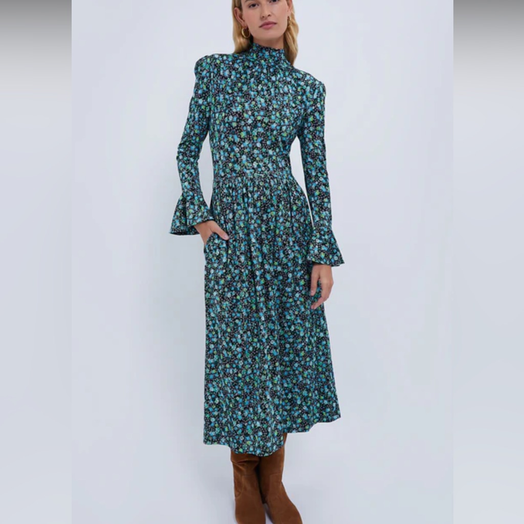 Euc! De Loreta Jazmin Print Pimienta Dress. Size Xs.